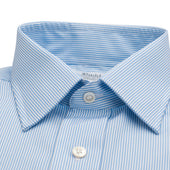 Classic Fit Neat Stripe Poplin Double Cuff Shirt In