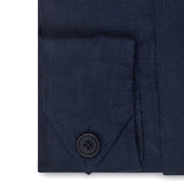 Plain Linen Button Cuff Safari Shirt In