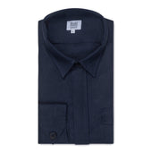 Plain Linen Button Cuff Safari Shirt In