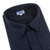 Plain Linen Button Cuff Safari Shirt In