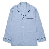 Plain Cotton and Cashmere Pyjamas in Sky Blue