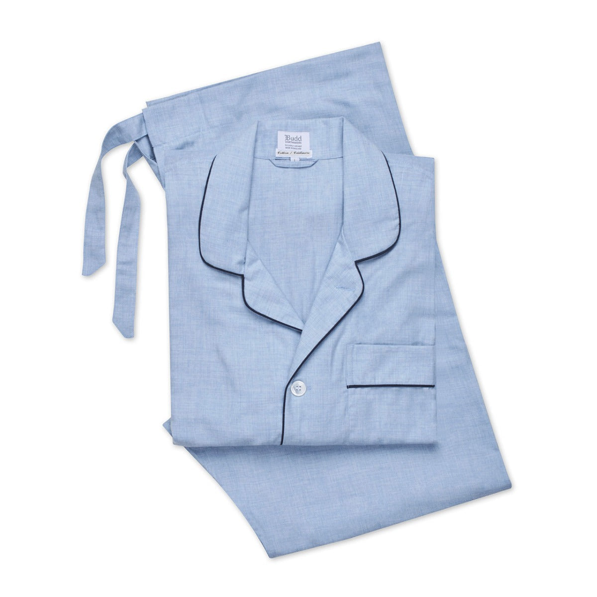 Plain Cotton And Cashmere Pyjamas In