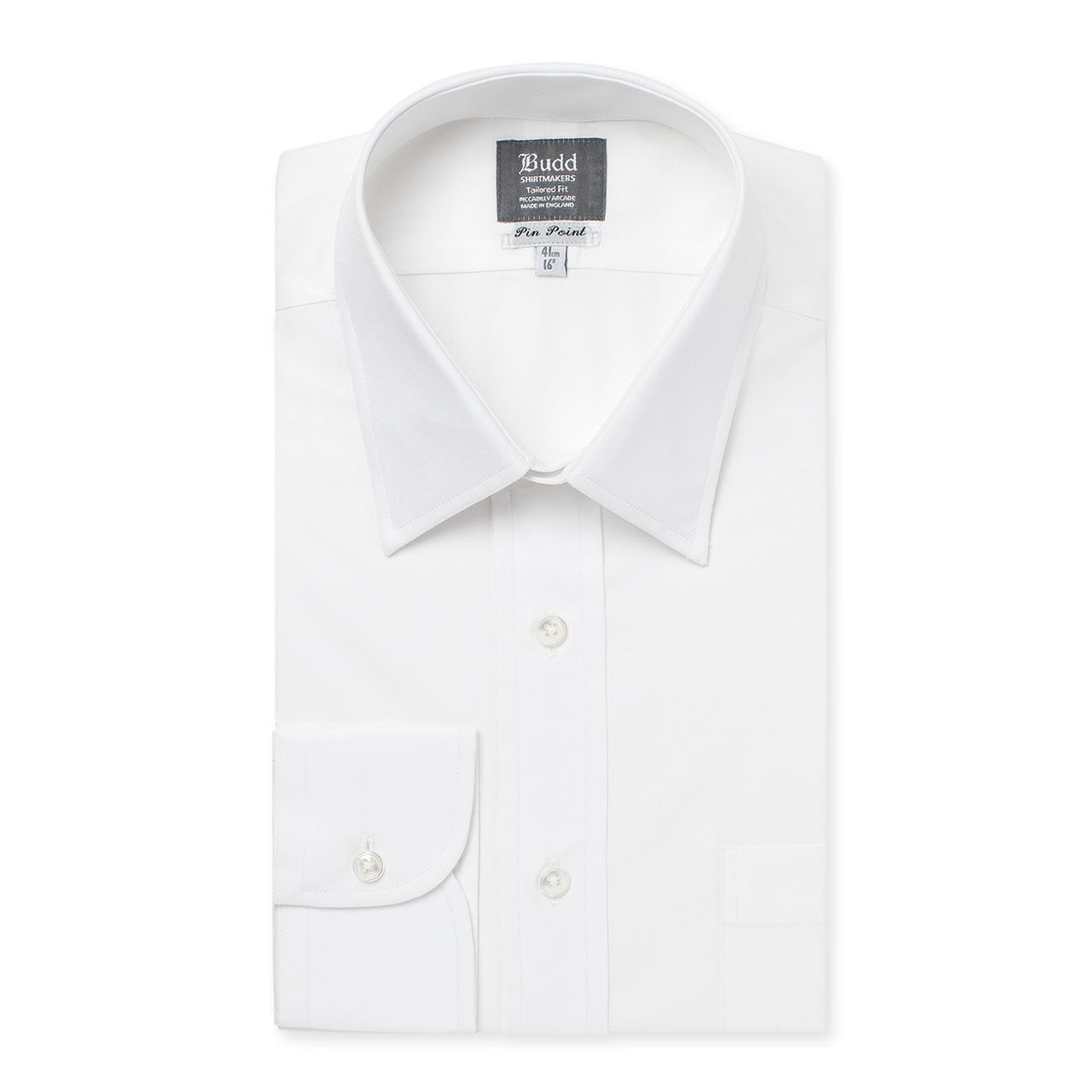 Tailored Fit Plain Pinpoint Oxford Button Cuff Shirt In
