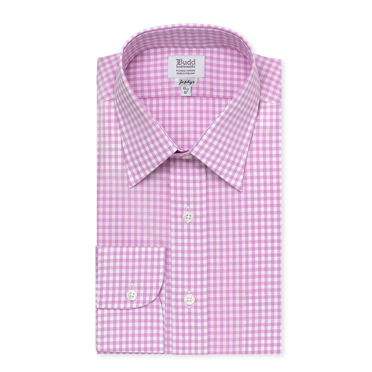 Classic Fit Check Zephyr Button Cuff Shirt In Lilac