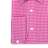 Classic Fit Check Zephyr Button Cuff Shirt In Magenta