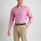 Classic Fit Check Zephyr Button Cuff Shirt In Magenta