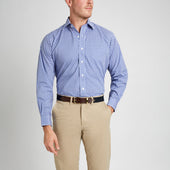 Classic Fit Check Zephyr Button Cuff Shirt in Royal