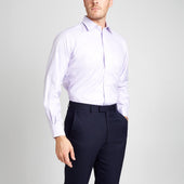 Classic Fit Puppytooth Fine Twill Button Cuff Shirt In Lilac