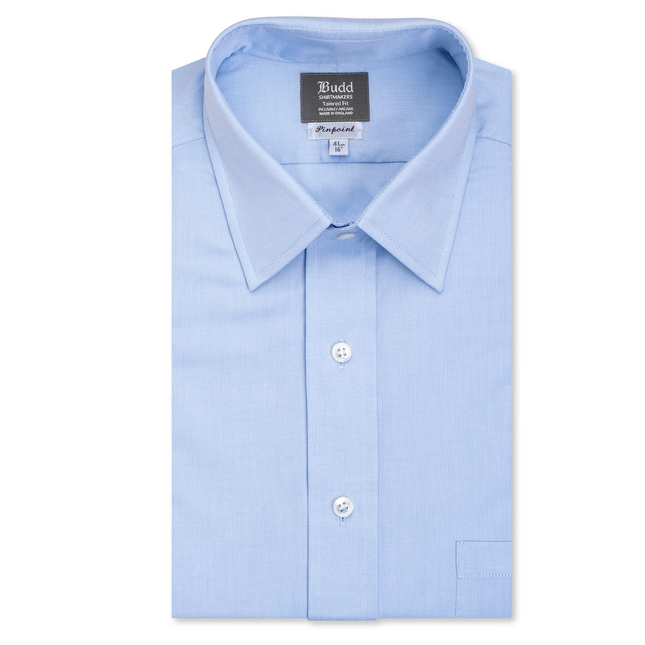 Tailored Fit Plain Pinpoint Oxford Button Cuff Shirt In