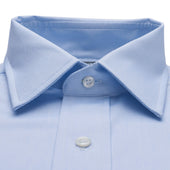 Tailored Fit Plain Pinpoint Oxford Button Cuff Shirt In