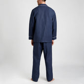 Plain Linen Pyjamas in Navy