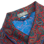 Medium Paisley 36oz Madder Silk Dressing Gown in Red