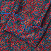 Medium Paisley 36oz Madder Silk Dressing Gown in Red