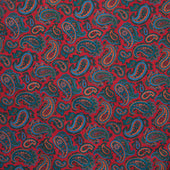 Medium Paisley 36oz Madder Silk Dressing Gown in Red