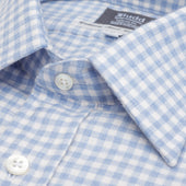 Tailored Fit Block Check Cotton And Cashmere Shirt In