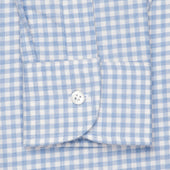 Tailored Fit Block Check Cotton And Cashmere Shirt In