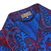 Exclusive Budd Paisley 36oz Dressing Gown in Budd Blue
