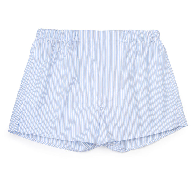 Exclusive Budd Stripe Chairman Boxer Shorts in Sky Blue
