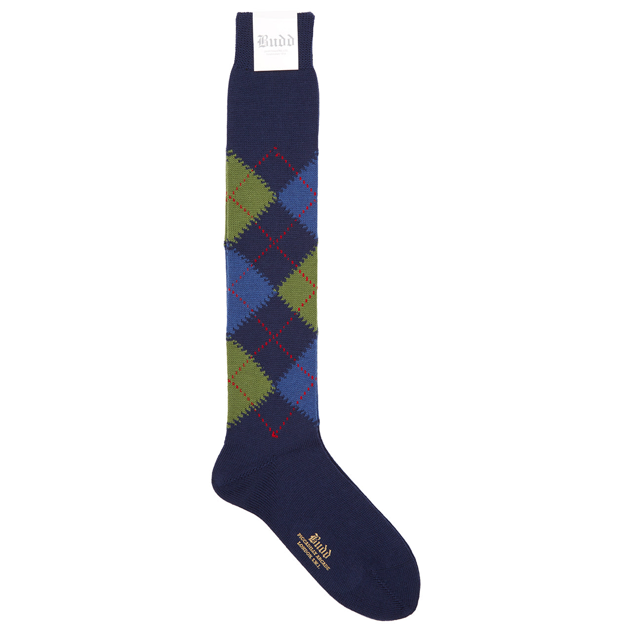 Argyle Wool Long Socks In And Blue
