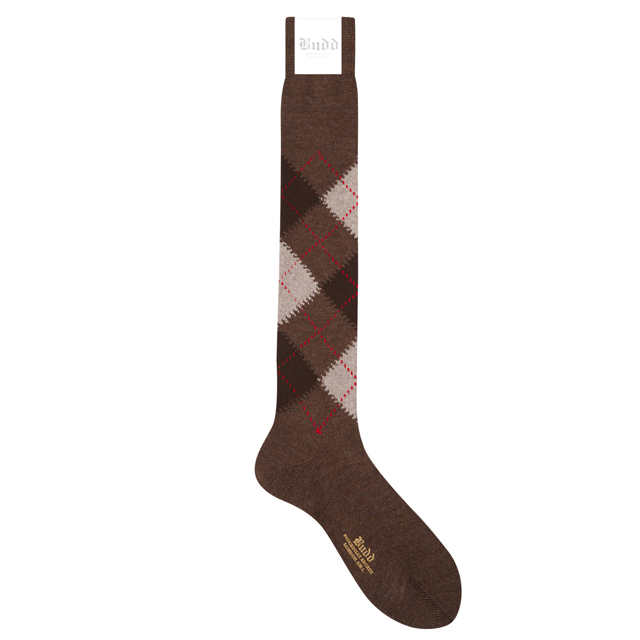 Argyle Wool Long Socks In And Beige