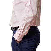 Tailored Fit Plain Poplin Button Cuff In Pink