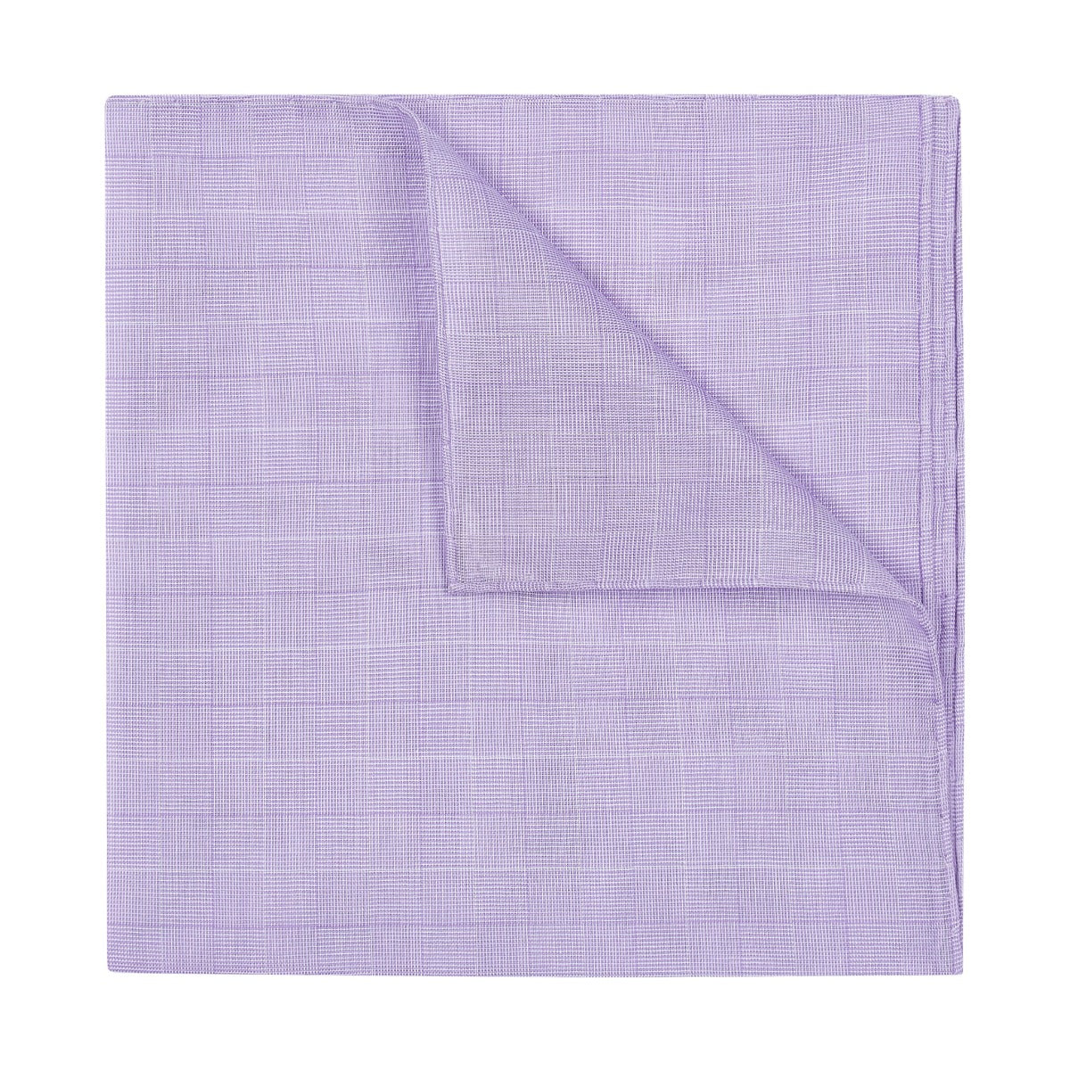 Prince De Galles Check Batiste Cotton Pocket Square In Lilac
