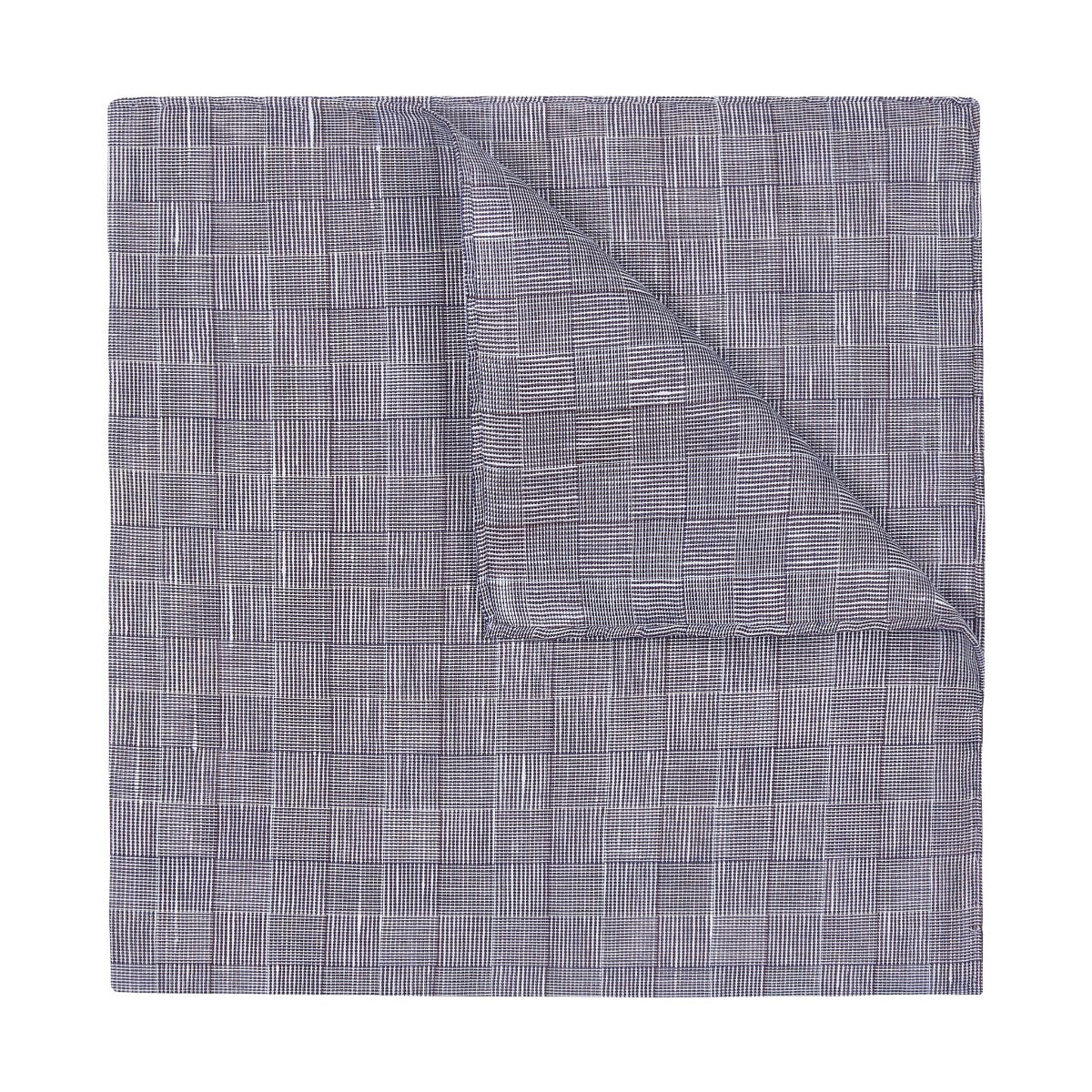 Check Batiste Linen Cotton Pocket Square In Soft