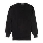 Merino Wool Crew Neck Jumper in Black
