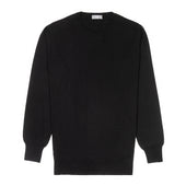 Merino Wool Crew Neck Jumper in Black