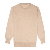 Merino Wool Crew Neck Jumper in Oat