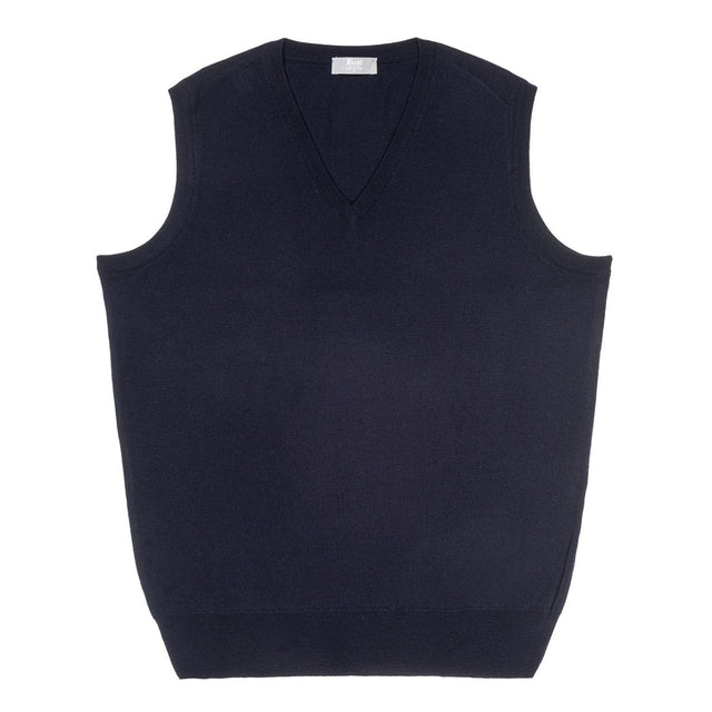 Merino Wool Slip Over Jumper in Dark Navy