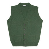 Wilton Scottish Cashmere Sleeveless Cardigan in Serpentine