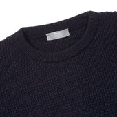 Plain Cashmere Seed Stitch Crew Neck Jumper In
