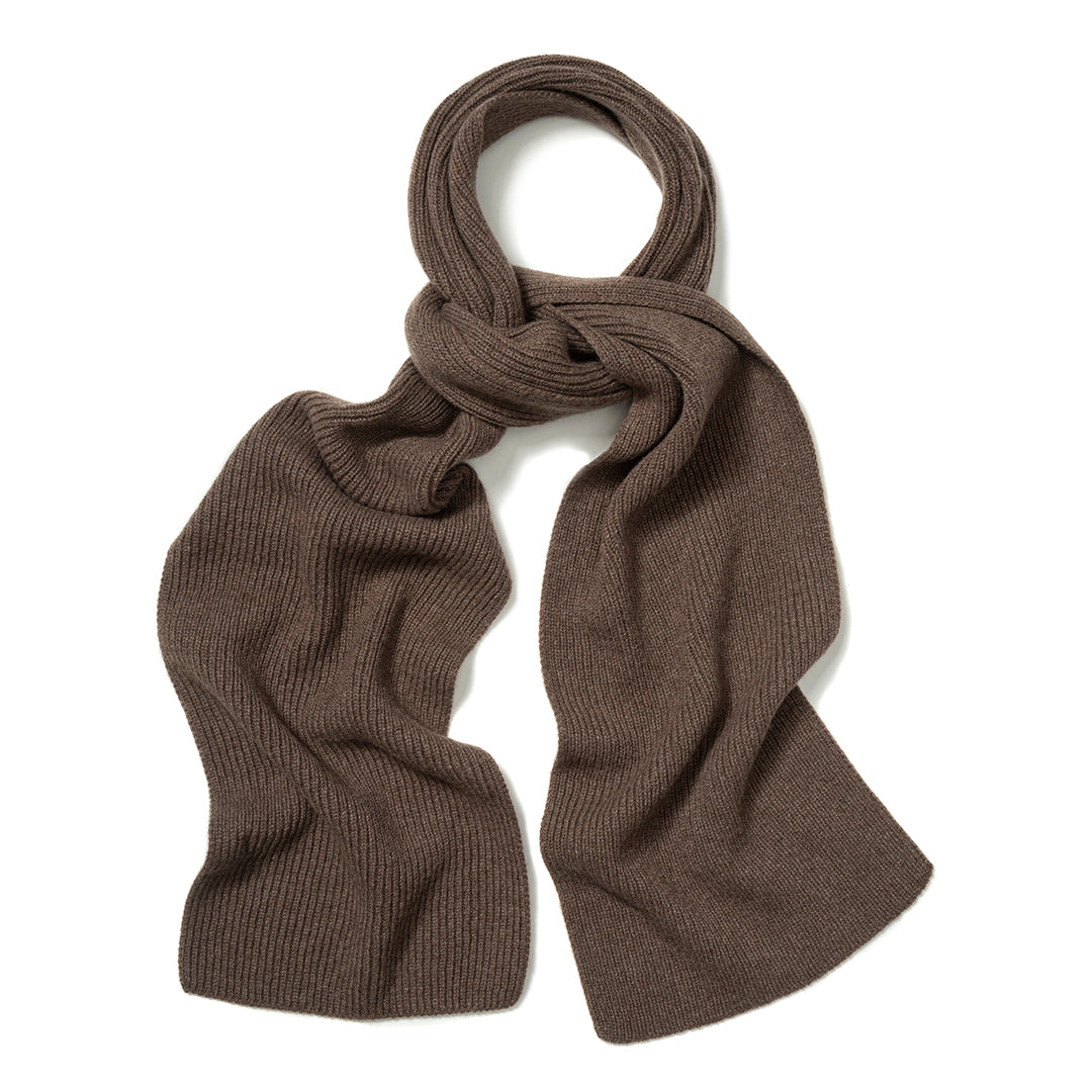 Cashmere Ribbed Scarf In Wilderbeast