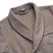 Cashmere and Wool Fleece Dressing Gown in Mink