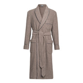 Cashmere and Wool Fleece Dressing Gown in Mink