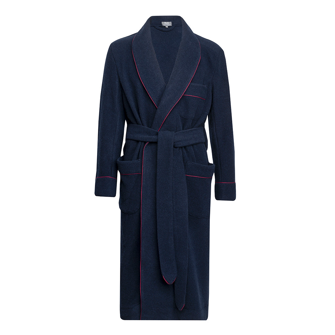 Cashmere And Wool Fleece Dressing Gown In And Wine