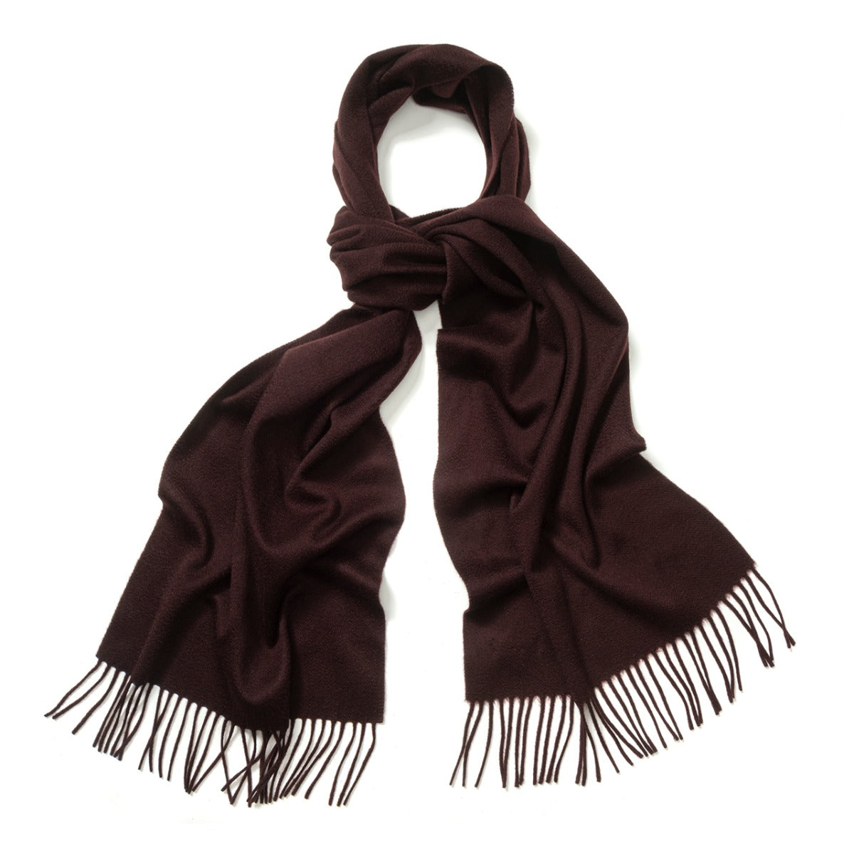 Plain Ripple Cashmere Scarf In Bourgogne