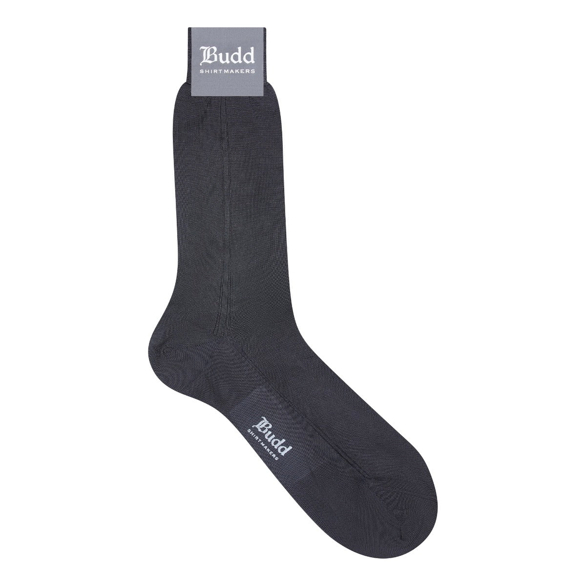 Plain 100 Silk Short Socks In Grey