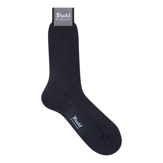 Plain 100% Silk Short Socks in Navy