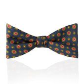 Motif Foulard Silk Thistle Bow Tie In Red Yellow And Green