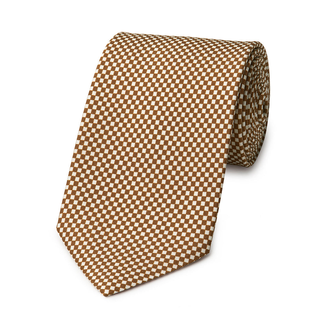 Checkerboard Hopsack Tie In And Fawn