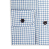 Tailored Fit Small Gingham Brushed Cotton Button Cuff Shirt In