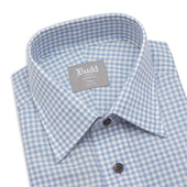 Tailored Fit Small Gingham Brushed Cotton Button Cuff Shirt In