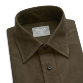 Tailored Fit Plain Fine Corduroy Button Cuff Shirt In
