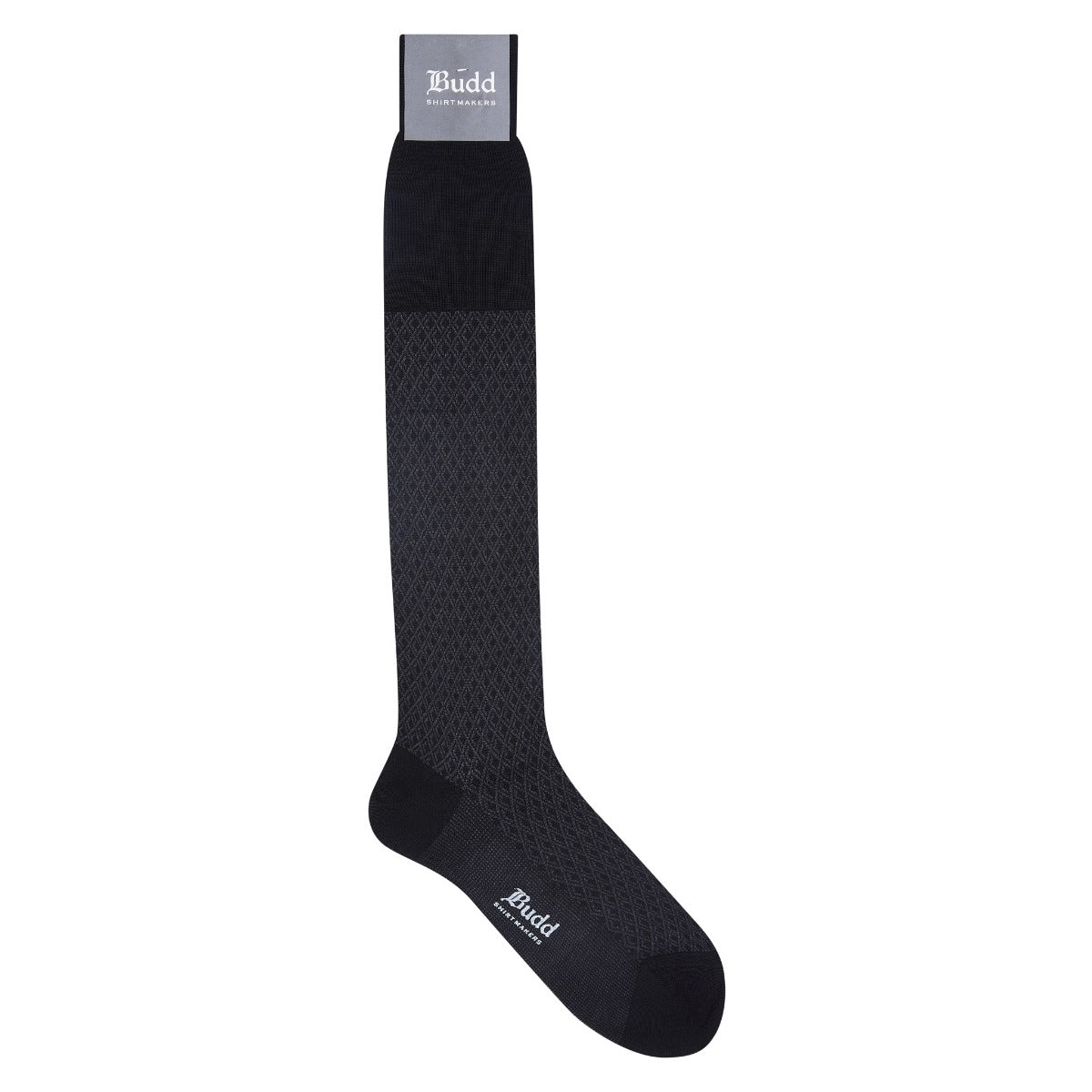 Diamond Cotton Long Socks In And Grey