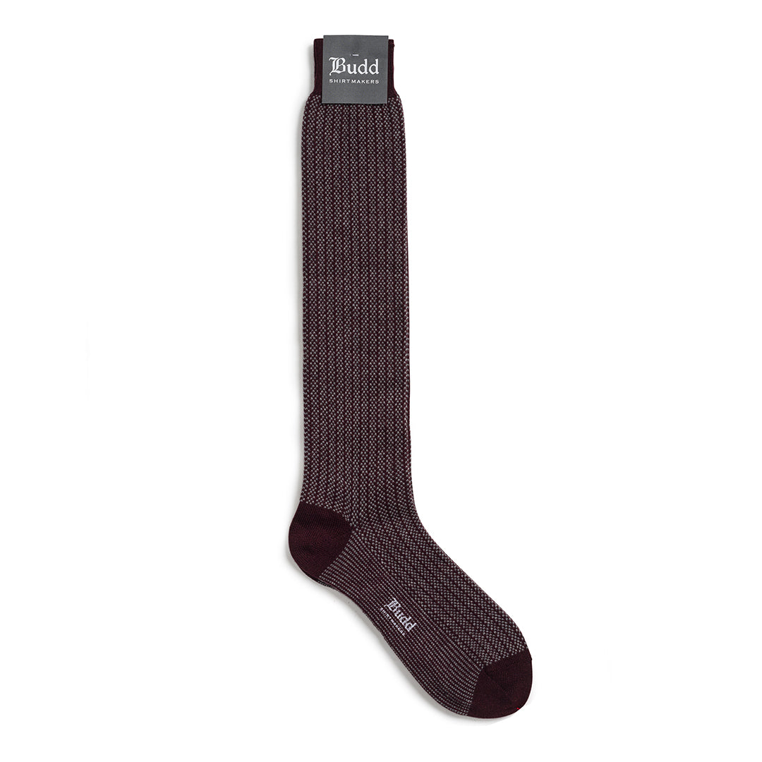 Vertical Stripe Cashmere Long Socks In