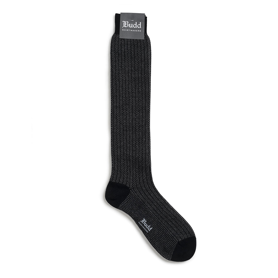 Vertical Stripe Cashmere Long Socks In