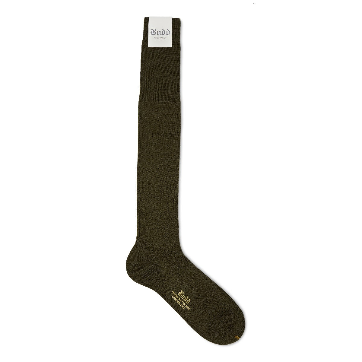 Ribbed Merino Wool With Long Cuff Socks In Green