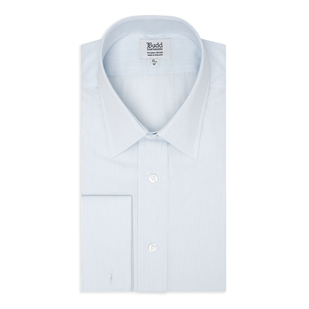 Classic Fit Fine Stripe Superpoplin Double Cuff Shirt In